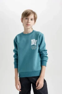 DeFacto Boy's Printed Crew Neck Sweatshirt - Image 3