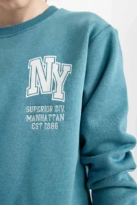 DeFacto Boy's Printed Crew Neck Sweatshirt - Image 4