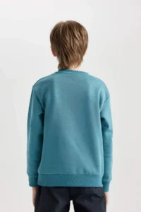 DeFacto Boy's Printed Crew Neck Sweatshirt - Image 5