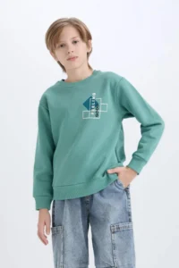 DeFacto Boy's Crew Neck Printed Sweatshirt - Image 3