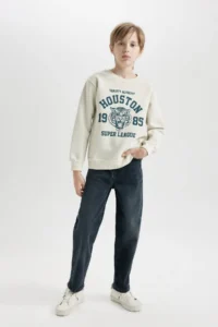 DeFacto Boy's Crew Neck Printed Sweatshirt D3030a824wn - Image 2
