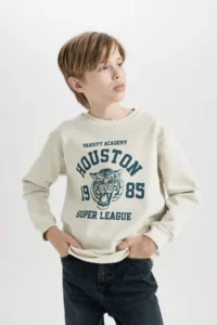 DeFacto Boy's Crew Neck Printed Sweatshirt D3030a824wn - Image 3