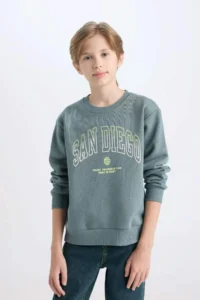 DeFacto Green Boys' Sweatshirt D3031A8/GN1249