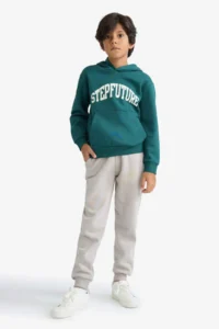 DeFacto Hooded Printed Pocket Sweatshirt Boy - Image 2