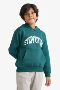 DeFacto Hooded Printed Pocket Sweatshirt Boy - Image 4