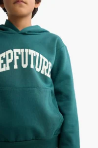 DeFacto Hooded Printed Pocket Sweatshirt Boy - Image 5