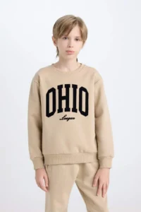 DeFacto Crew Neck Printed Sweatshirt Boy