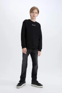 DeFacto Crew Neck Back Printed Sweatshirt Boy - Image 2