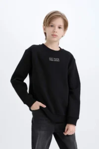 DeFacto Crew Neck Back Printed Sweatshirt Boy - Image 3