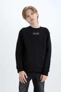 DeFacto Crew Neck Back Printed Sweatshirt Boy - Image 4