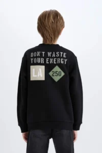 DeFacto Crew Neck Back Printed Sweatshirt Boy - Image 6