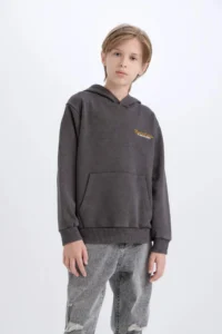 DeFacto Boy's Hooded Back Printed Sweatshirt - Image 3