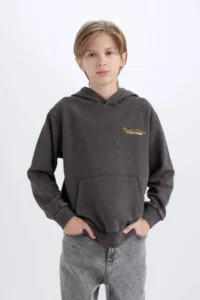 DeFacto Boy's Hooded Back Printed Sweatshirt - Image 5