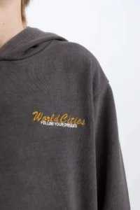 DeFacto Boy's Hooded Back Printed Sweatshirt - Image 6