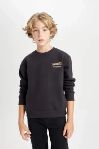 DeFacto Boy's Printed Crew Neck Sweatshirt - Image 3
