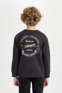 DeFacto Boy's Printed Crew Neck Sweatshirt - Image 6
