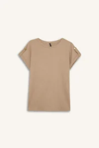 DeFacto Regular Fit Crew Neck Wrapped Short Sleeve T-Shirt - Image 7