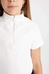 DeFacto Relax Fit High Collar Zippered Short Sleeve T-Shirt Girl - Image 5