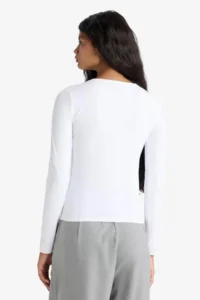 DeFacto White Women Long Sleeve T-shirt D3756AX/WT83 - Image 6