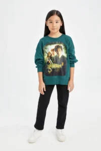 DeFacto Harry Potter Oversize Wide Fit Crew Neck Sweatshirt Girl - Image 2