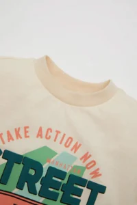 DeFacto Crew Neck Printed Short Sleeve T-Shirt Baby Boy - Image 2
