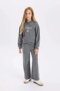 DeFacto Hooded Printed Thessaloniki Fabric Sweatshirt Girl - Image 2