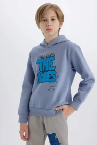 DeFacto Hooded Printed Sweatshirt Boys'