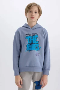 DeFacto Hooded Printed Sweatshirt Boys' - Image 3