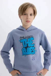 DeFacto Hooded Printed Sweatshirt Boys' - Image 4