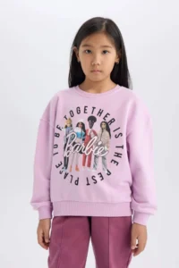 DeFacto Barbie Relax Fit Crew Neck Sweatshirt Girl - Image 3