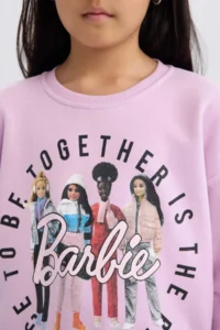 DeFacto Barbie Relax Fit Crew Neck Sweatshirt Girl - Image 5