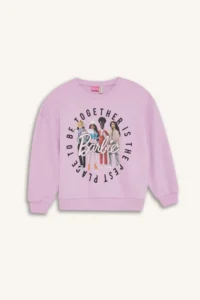 DeFacto Barbie Relax Fit Crew Neck Sweatshirt Girl - Image 7