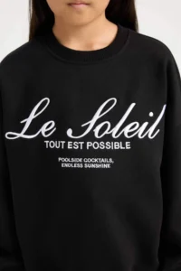 DeFacto Oversize Wide Fit Crew Neck Printed Sweatshirt Girl - Image 5