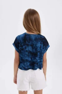 DeFacto Crew Neck Patterned Short Sleeve T-Shirt Girl - Image 6