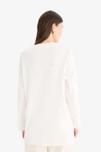 DeFacto Regular Fit Crew Neck Basic Plain Long Sleeve T-Shirt Tunic D4897ax25sm - Image 6