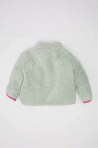 DeFacto Baby Girl High Collar Zippered Welsoft Plush Sweatshirt - Image 4