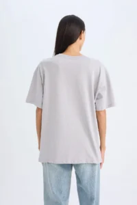 DeFacto Oversize Wide Fit Crew Neck Printed Short Sleeve T-Shirt D5278ax24au - Image 6