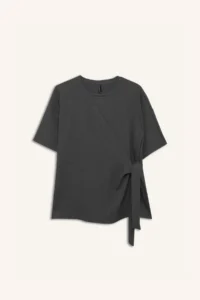 DeFacto Relax Fit Crew Neck Basic Plain Wrapped Short Sleeve T-Shirt - Image 7
