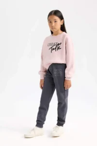 DeFacto Relax Fit Crew Neck Printed Sweatshirt Girl - Image 2