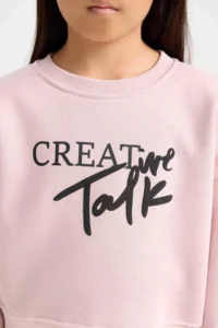 DeFacto Relax Fit Crew Neck Printed Sweatshirt Girl - Image 5