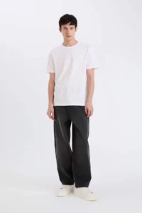 DeFacto 100% Cotton Heavy Material T-Shirt - Image 2