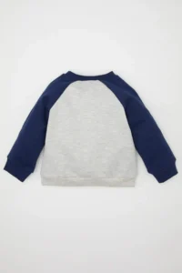 DeFacto Baby Boy Crew Neck Printed Soft Lined Sweatshirt - Image 3