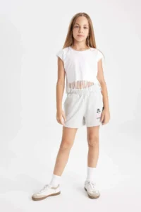 DeFacto Girls' Crop Short Sleeve T-Shirt - Image 2