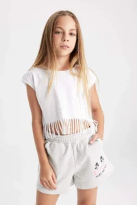 DeFacto Girls' Crop Short Sleeve T-Shirt - Image 4