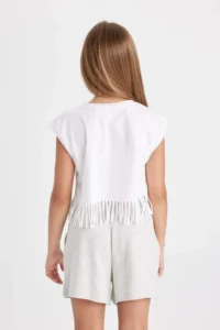 DeFacto Girls' Crop Short Sleeve T-Shirt - Image 6