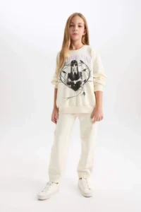 DeFacto Wednesday Oversize Wide Fit Crew Neck Sweatshirt Girl - Image 2