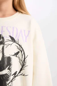 DeFacto Wednesday Oversize Wide Fit Crew Neck Sweatshirt Girl - Image 5