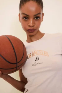 DeFacto NBA Los Angeles Lakers Slim Crop Fit Crew Neck Short Sleeve T-Shirt - Image 2