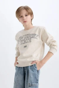 DeFacto Boy's Crew Neck Printed Sweatshirt - Image 4