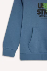 DeFacto Hooded Printed Pocket Soft Fuzzy Sweatshirt Boy - Image 8